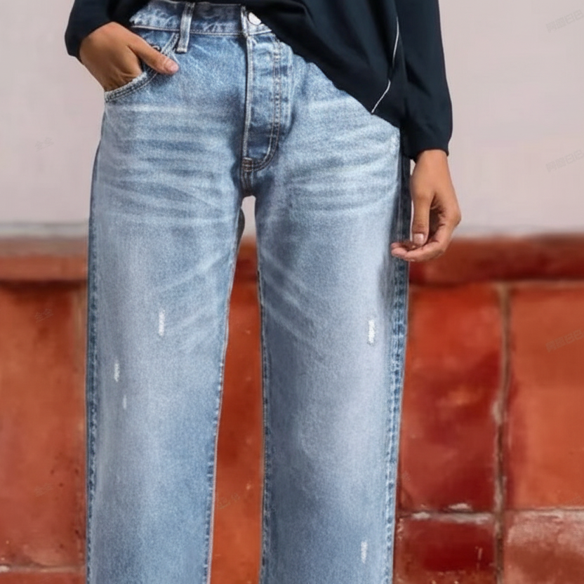 Annie | Retro Cropped Straight Jeans