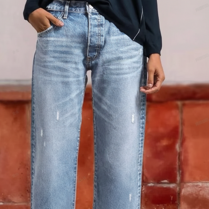 Annie | Retro Cropped Straight Jeans