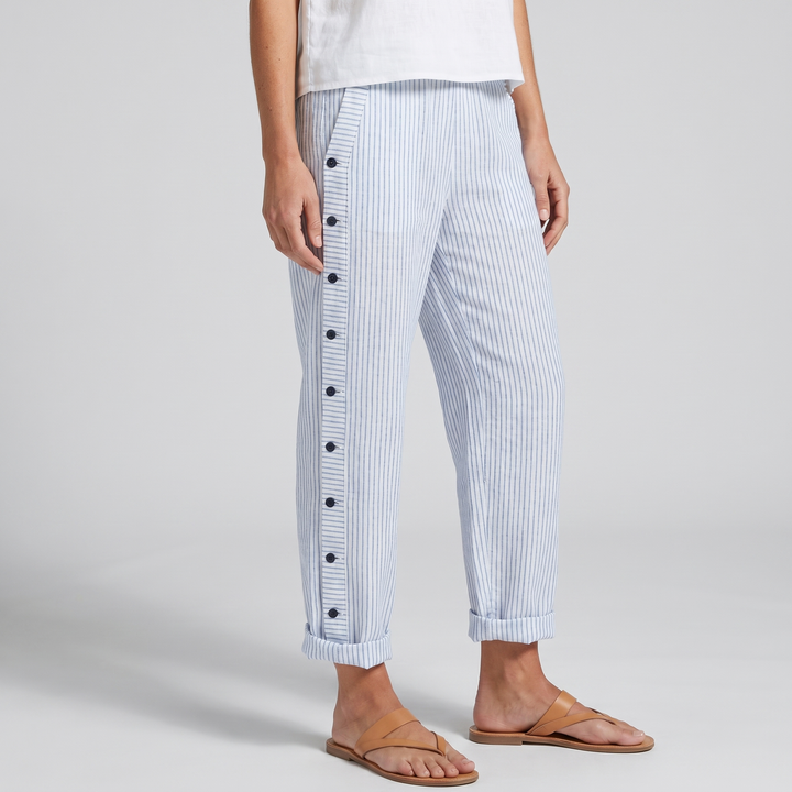 Gigi | Striped Panel Button Trousers