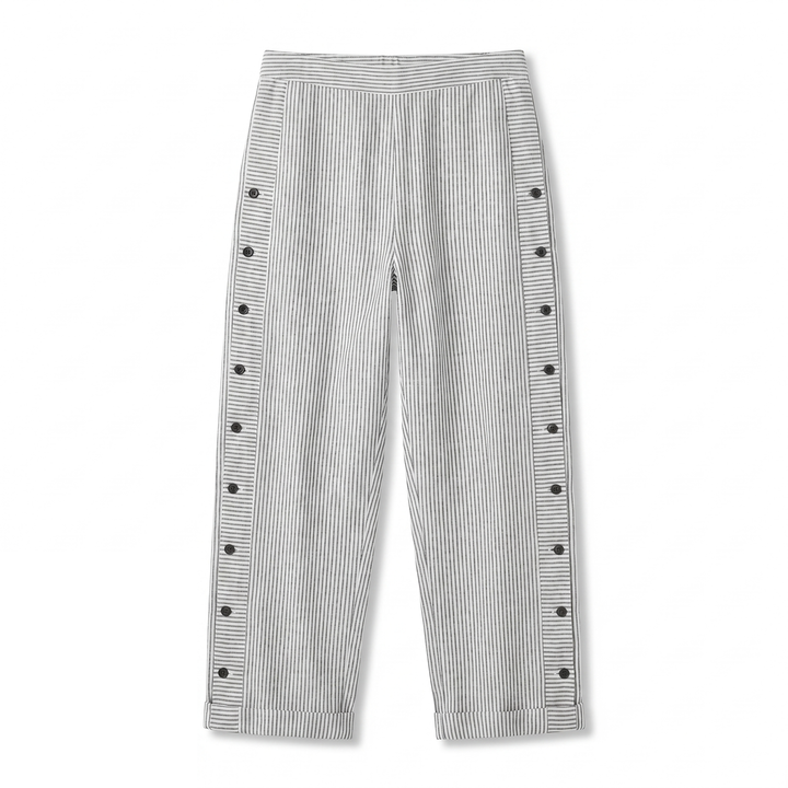 Gigi | Striped Panel Button Trousers